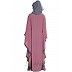 Kaftan abaya in dual color- Puce Pink-Grey